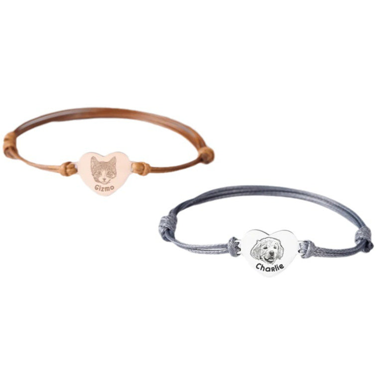 Bracelet commémoratif pour chiens et chats, corde tressée, taille réglable, personnalisé, DIY