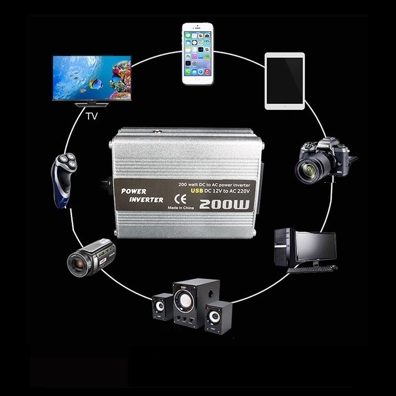 200W Car Inverter With USB 12V To 110220V Car Power Adapter Car Charger