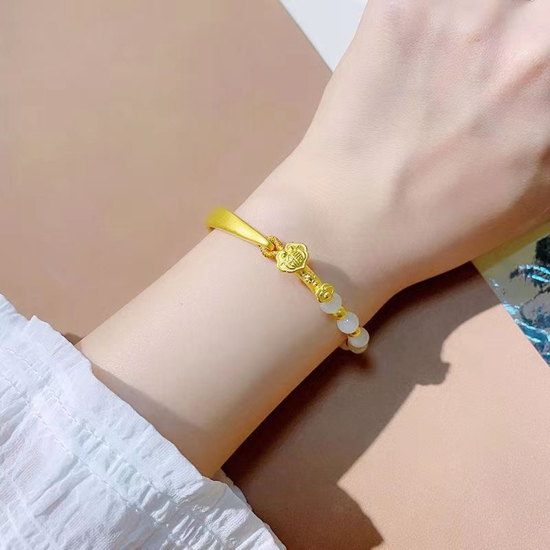 Demi-Bracelet Doré Jade Hetian