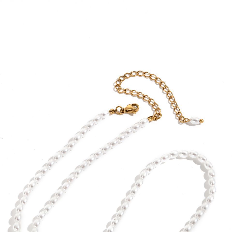 Niche Ins Style Oval Shell Pearl And Pearl Necklace Simple All-match Clavicle Chain