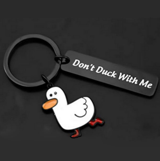 Porte-clés drôle en forme de canard, cadeau d'amoureux, jeu de mots de canard mignon, bijoux pour Couples, cadeau de saint valentin pour petit ami et petite amie
