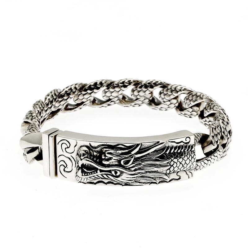 Bracelet pour hommes, sculpture à motif de dragon vintage, leader