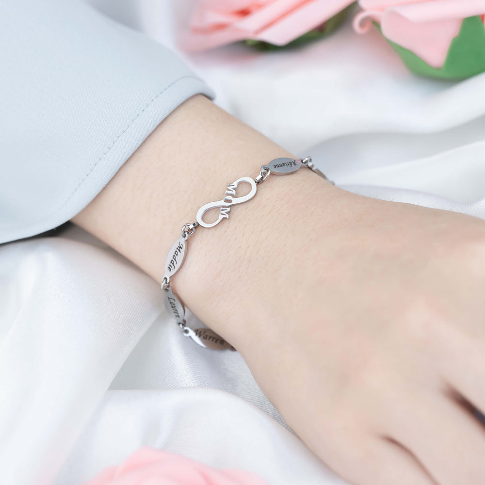 Bracelet éternel maman pour femmes, ornement de lettrage assorti à la mode