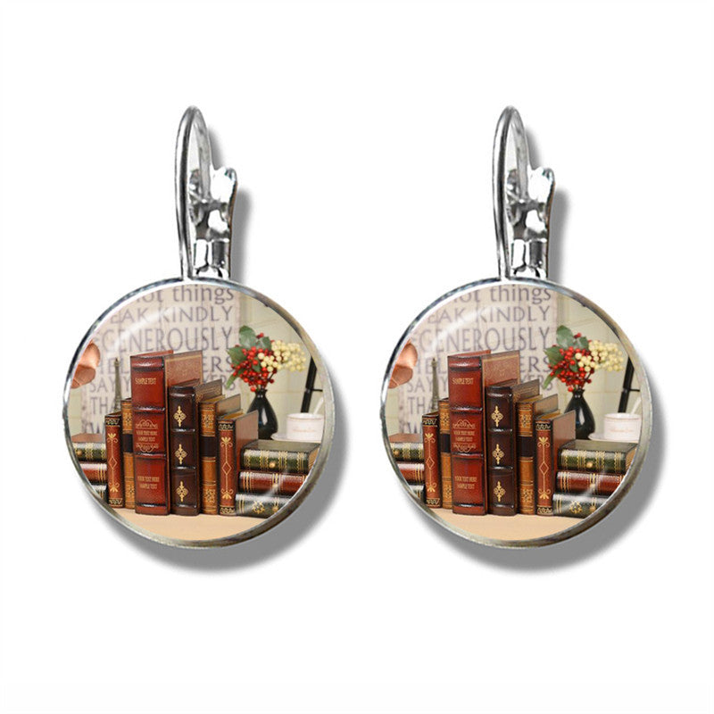 Women's Fashion Retro Book Photo Earrings