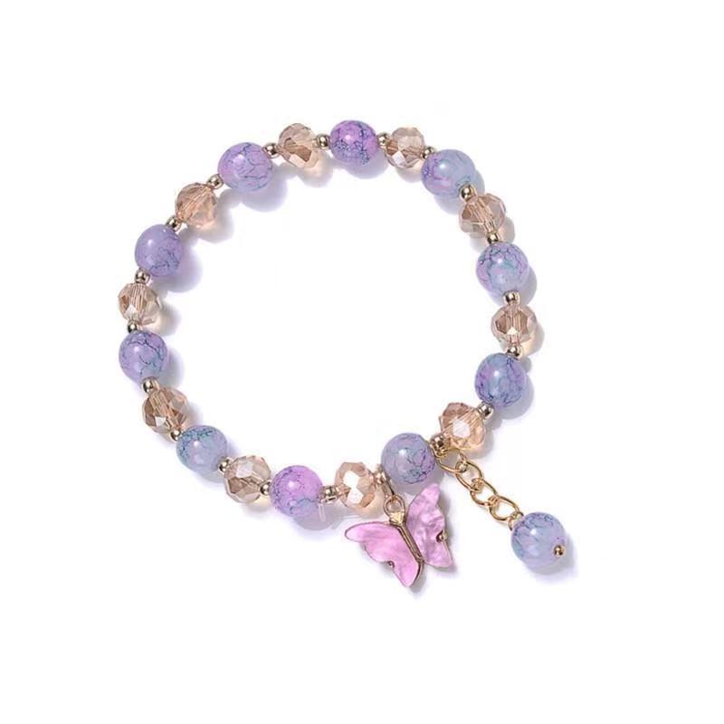 Nueva pulsera de mariposa de cristal fresco para niños