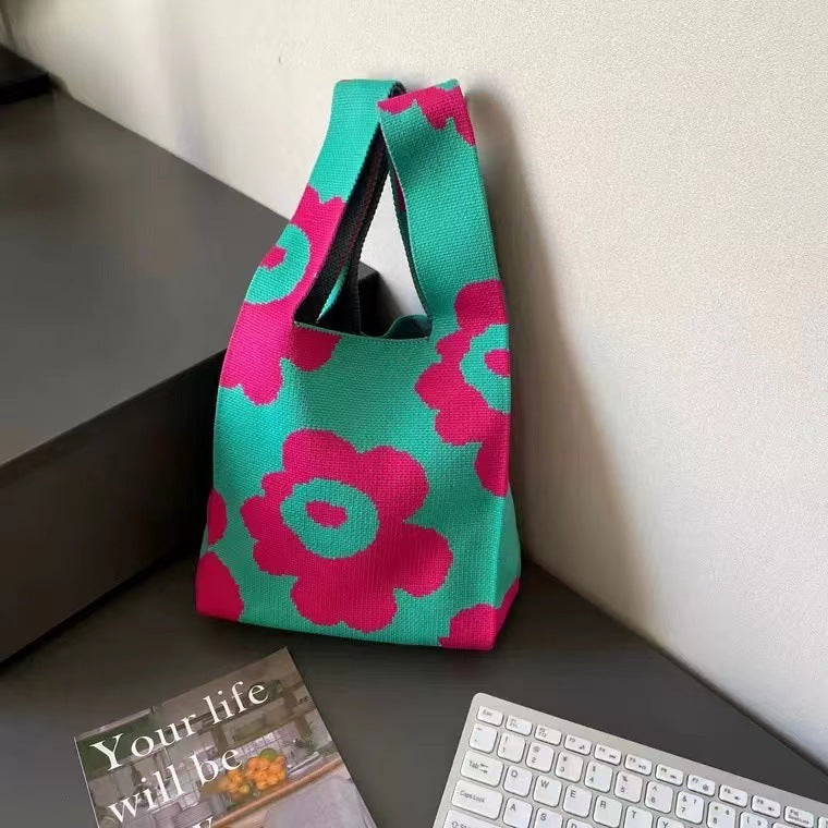 Sacs à main brodés de fleurs, sac de Shopping de loisirs pour dames, réutilisable pour étudiant