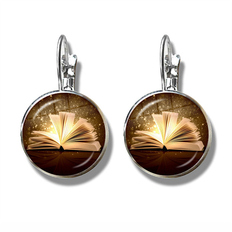 Women's Fashion Retro Book Photo Earrings
