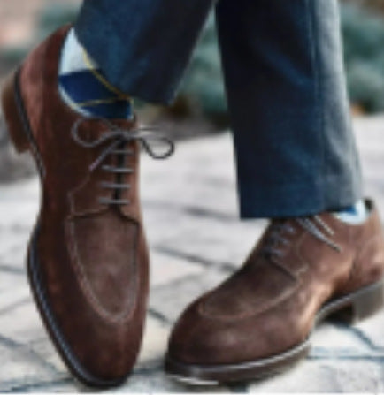 Zapatos de ante de negocios para hombre con cordones estilo británico