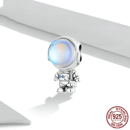 Bracelet de perles d'astronaute mignon en argent Sterling S925, perles simples d'aventure spatiale en Zircon
