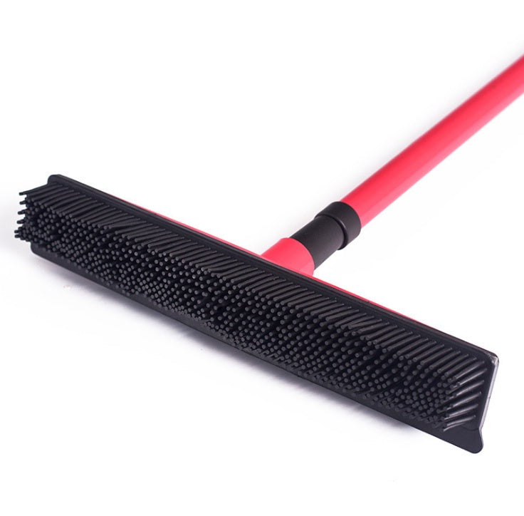 Balai d'épilation pour animaux de compagnie, brosse à récurer à long manche, brosse de sol rétractable, balai de nettoyage en caoutchouc, brosse de nettoyage des poils de chat et de chien