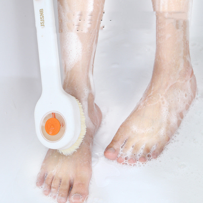 Dos de brosse de bain à long manche en fourrure douce