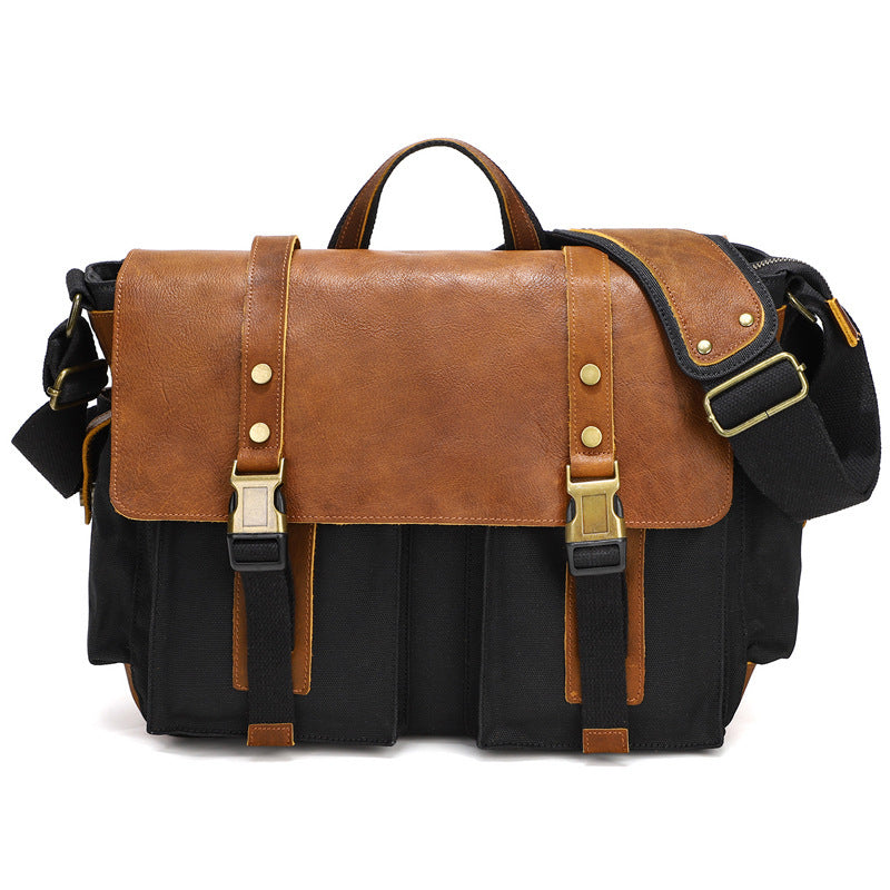 Sac à bandoulière en toile cirée en cuir de vache première couche