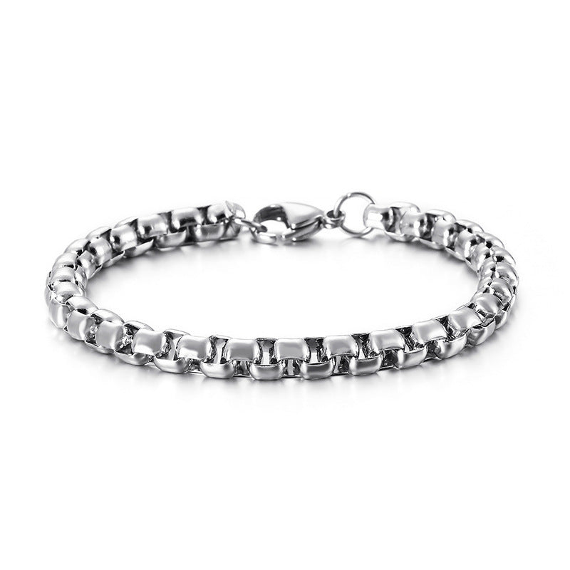 Bracelet pour homme avec perles carrées vieillies et vintage, ne se décolore pas
