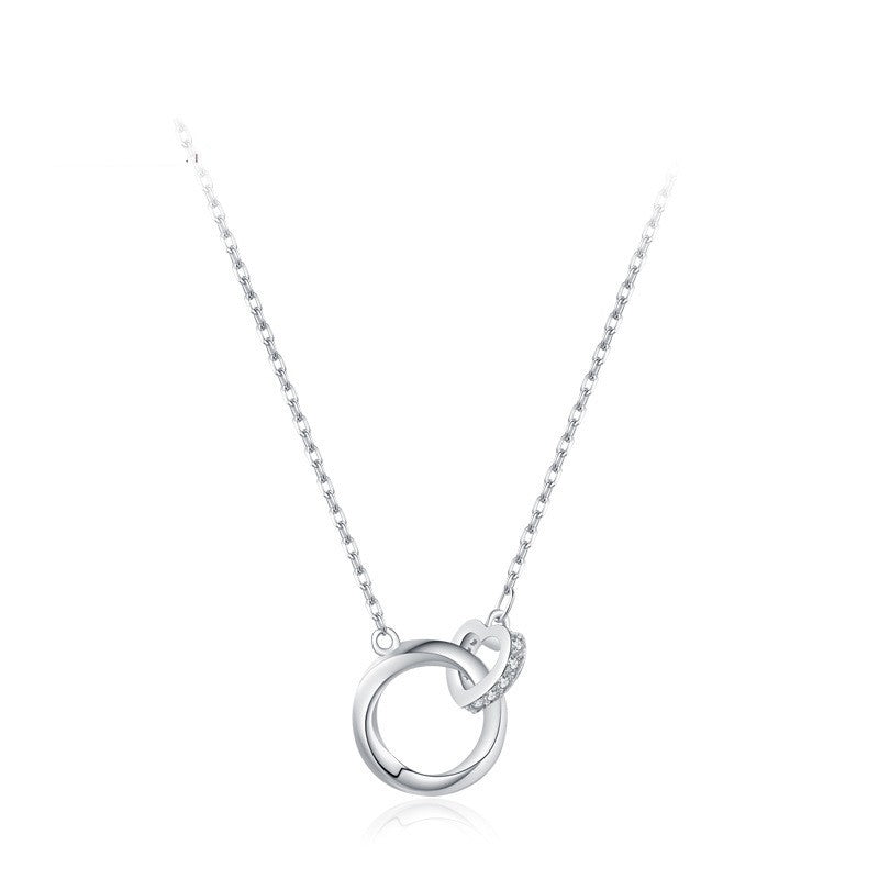 Collier micro-incrusté en argent sterling S925 avec serrure en forme de cœur