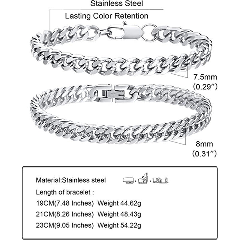 European And American Fashion Titanium Steel Chain Bracelet Stainless Steel Ornament