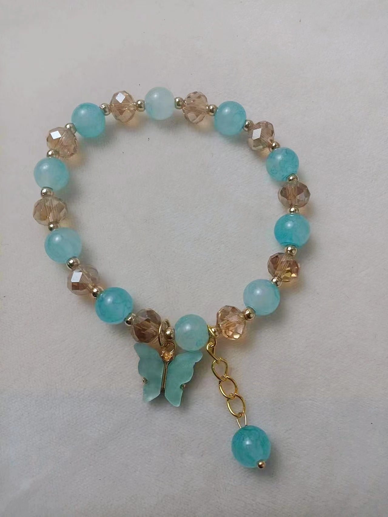 Nueva pulsera de mariposa de cristal fresco para niños
