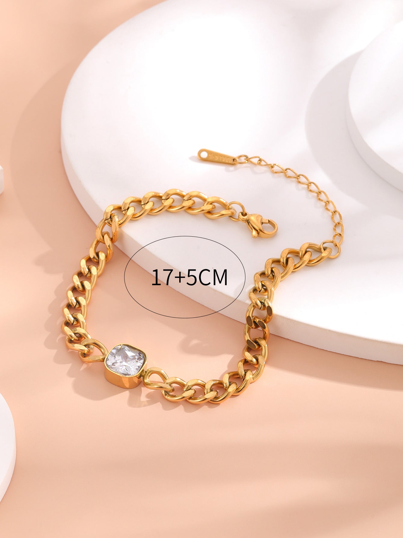 Square Diamond Titanium Steel Twist Grinding Hollow Bracelet