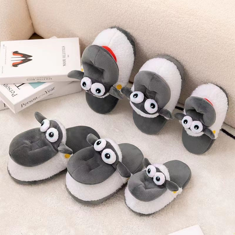 Zapatillas de oveja Zapatillas térmicas de invierno de algodón de felpa para uso doméstico