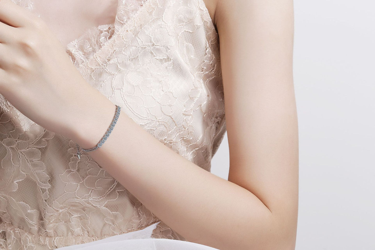 S925 Moissanite Silver Bracelet Female