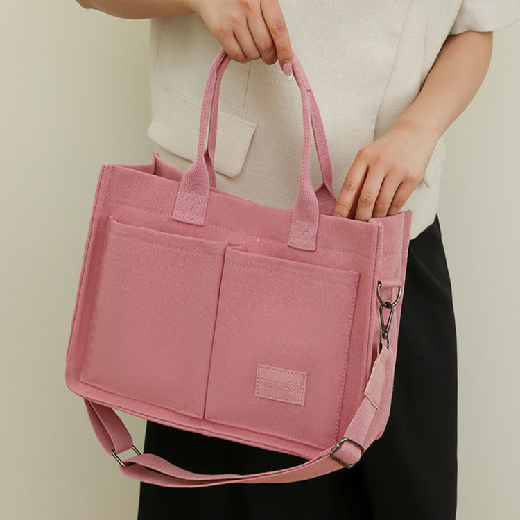 Sac à bandoulière en toile pour femmes, sacs à main multi-poches de grande capacité, sacs de shopping décontractés pour étudiants, nouvelle collection