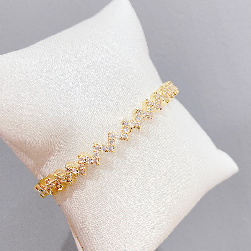 Adjustable Pull-out Elegant Fashion Micro Inlaid Zircon Women's Bracelet