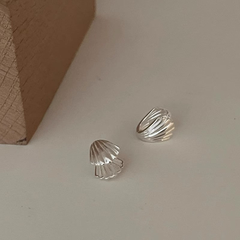 Shell Ear Clip Women's Fashion Simple Silvering Earrings