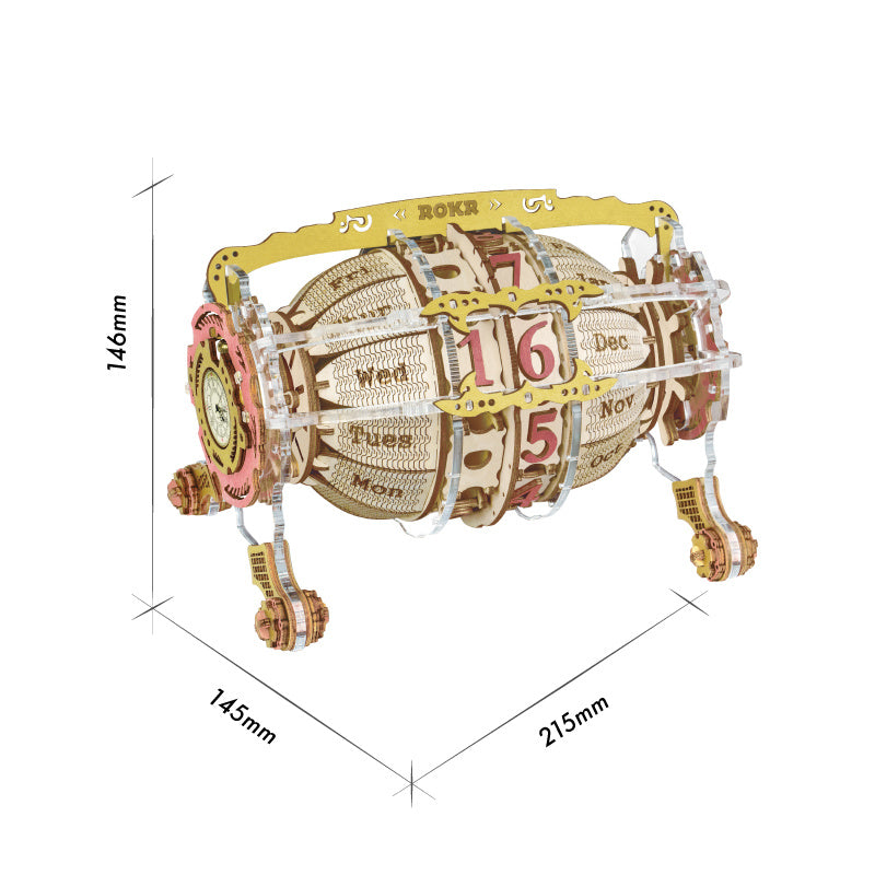 Robotime ROKR calendrier moteur temps 3d Puzzle en bois modèle jouets pour enfants enfants LC801