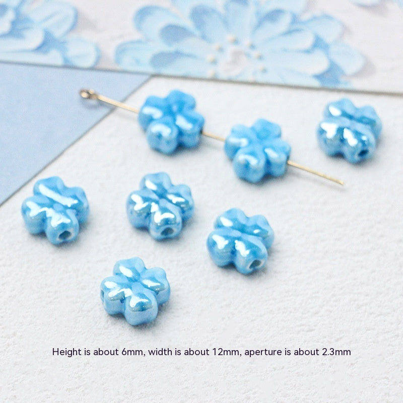 Série bleue en céramique japonaise dispersée, bricolage, collier de perles fait à la main, Bracelet, matériel de perles d'espacement