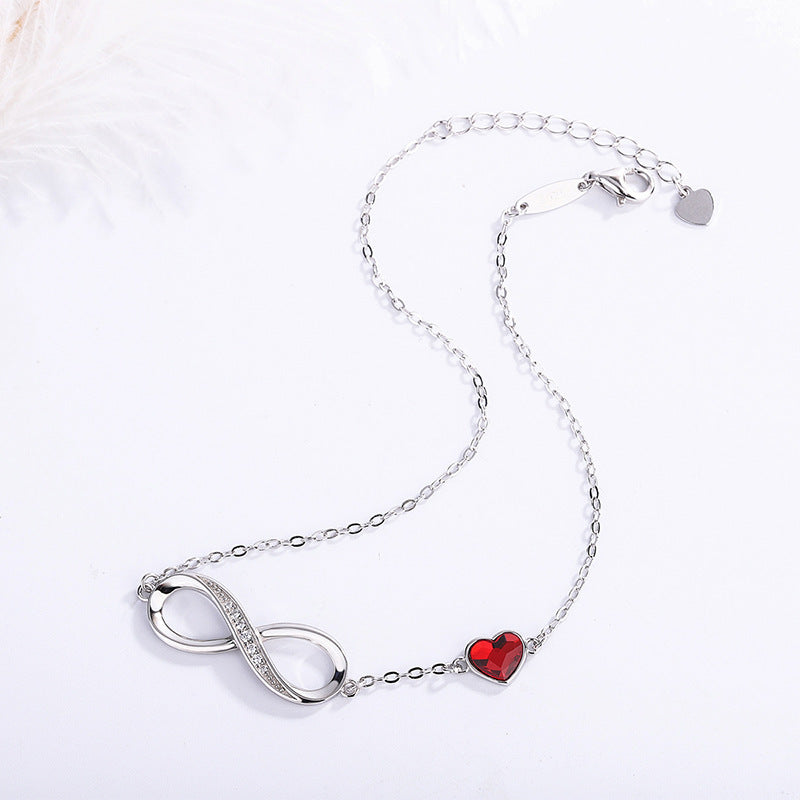 Bracelet Infini Mode Femme En Forme De Coeur