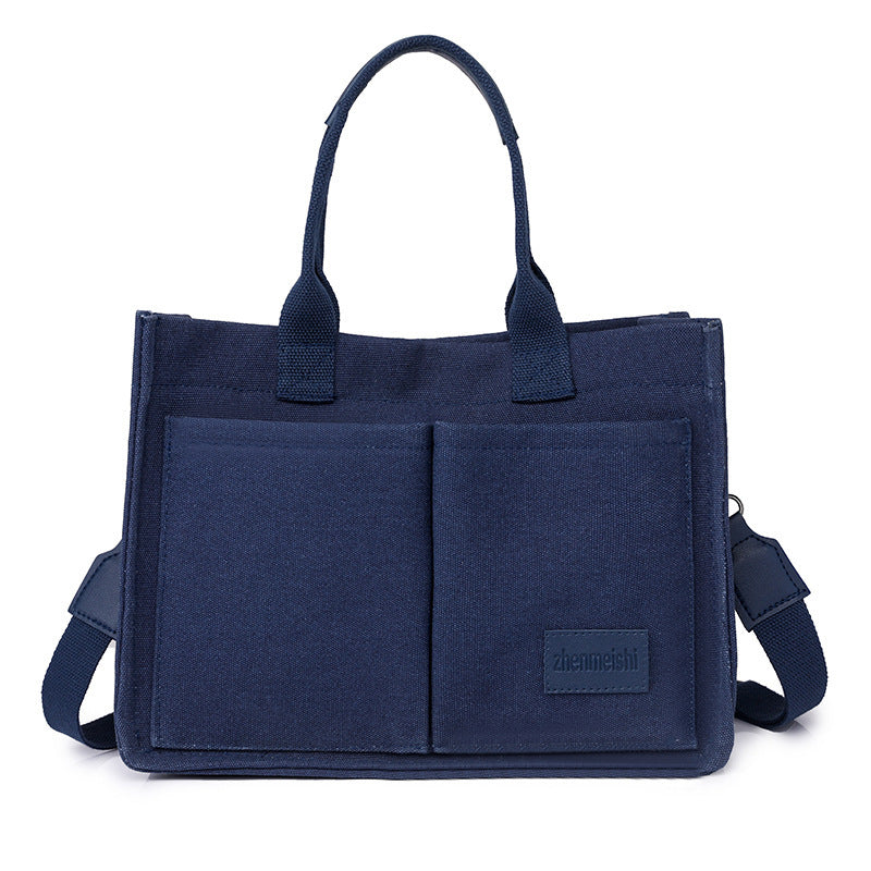 Sac à bandoulière en toile pour femmes, sacs à main multi-poches de grande capacité, sacs de shopping décontractés pour étudiants, nouvelle collection
