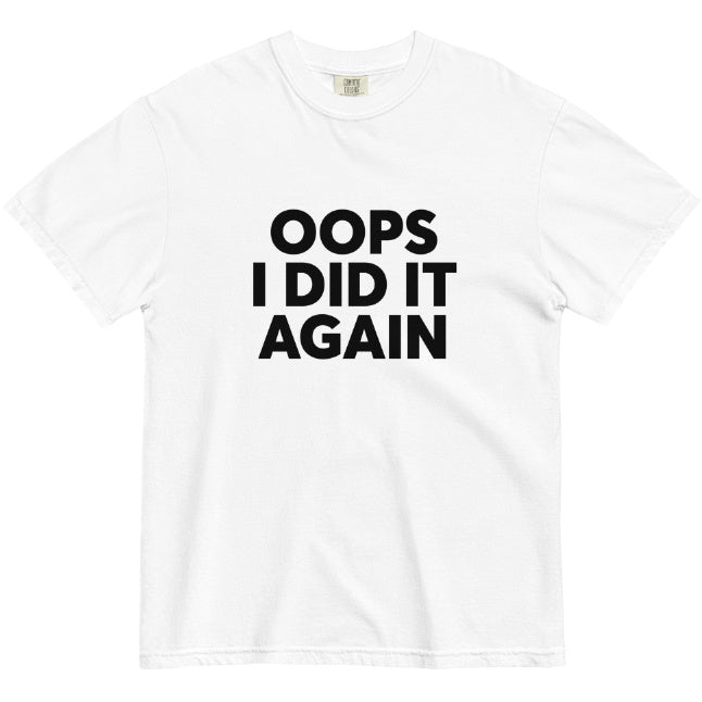 Digital Letters Oh, I Made Another Print Casual Round Neck Short Sleeves