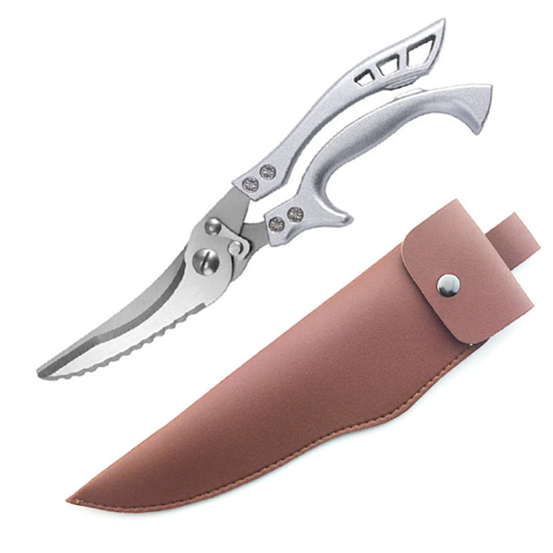 Ciseaux de cuisine multifonctionnels en acier inoxydable, couteau à os de poulet, viande, fruits, désossage de poisson, ciseaux de nettoyage à l'échelle