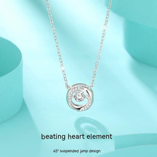 S925 Sterling Silver Mobius Three-second Heart Necklace