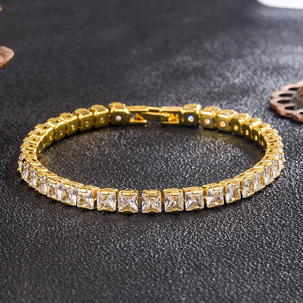 Bracelet de tennis européen et américain en zircon de 4 mm avec diamants complets
