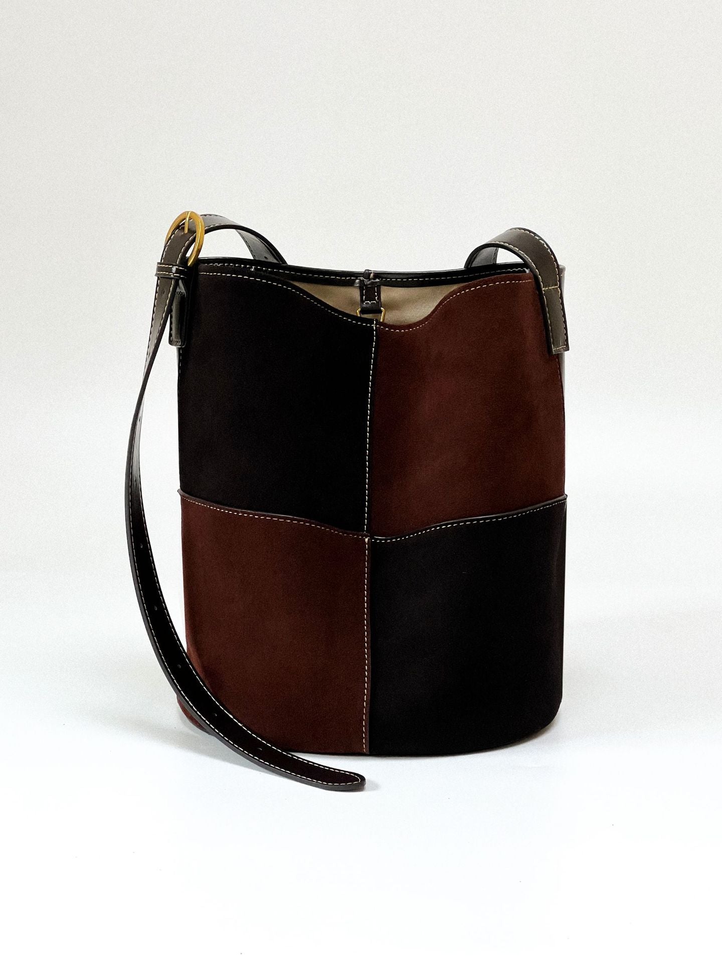 Bolso de mujer a cuadros con retales, bandolera de hombro Retro de gama alta que combina con todo