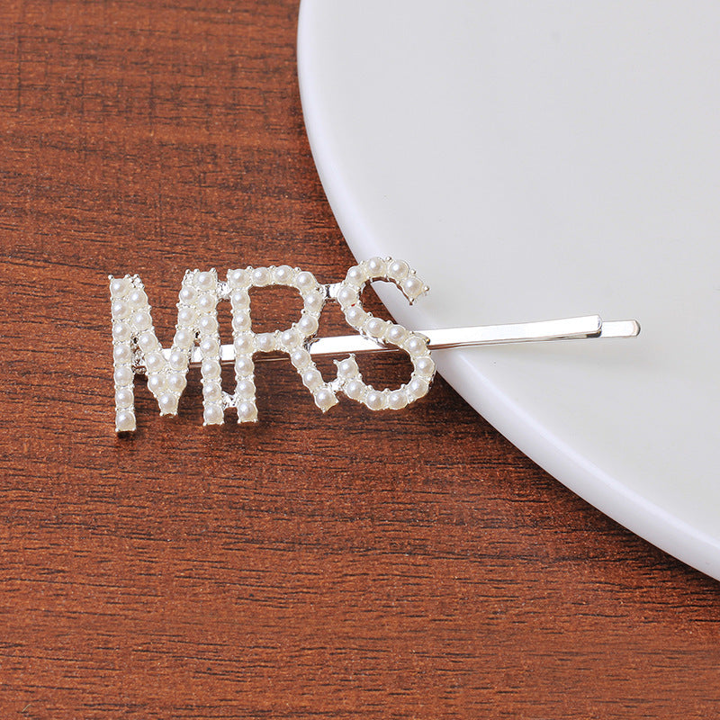 Letra Clip lateral Flequillo Diamante de imitación