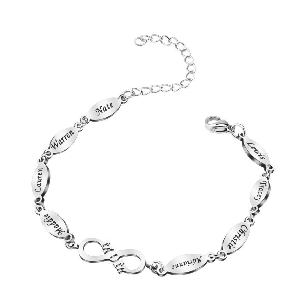 Bracelet éternel maman pour femmes, ornement de lettrage assorti à la mode
