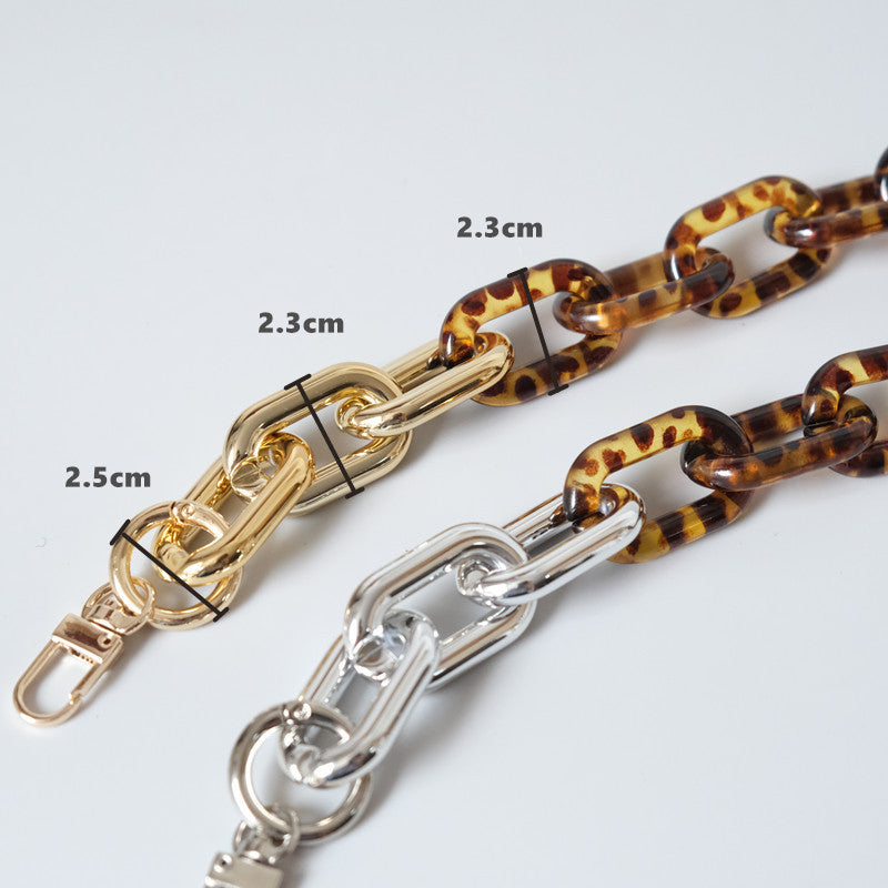 Fashionable Acrylic Resin Chain With Contrasting Colors, Retro And Exaggerated