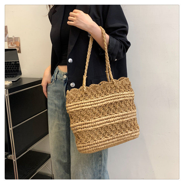 Sac à bandoulière creux tissé vintage français