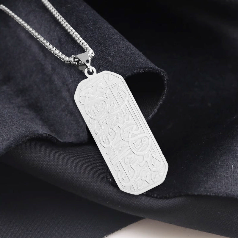 Colgante de patrón retro de acero inoxidable personalidad simple