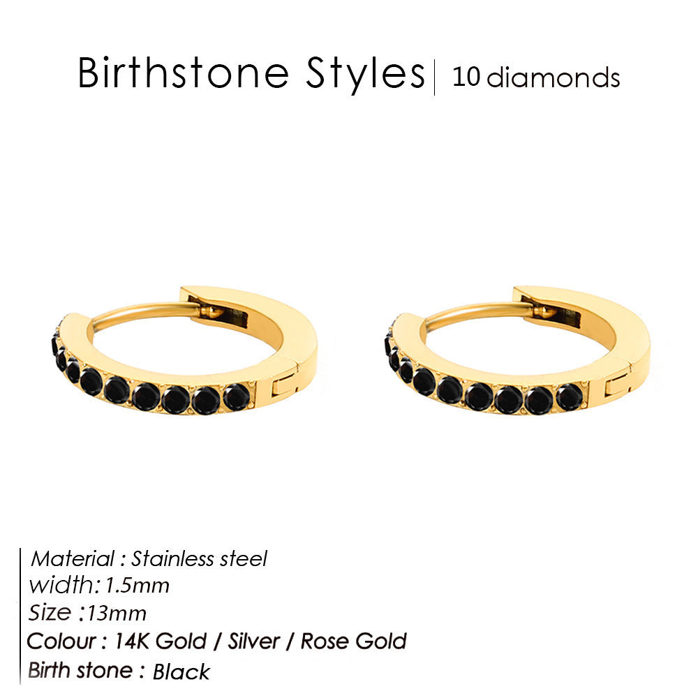 Simple Ins Colorful Zircon Earrings For Women