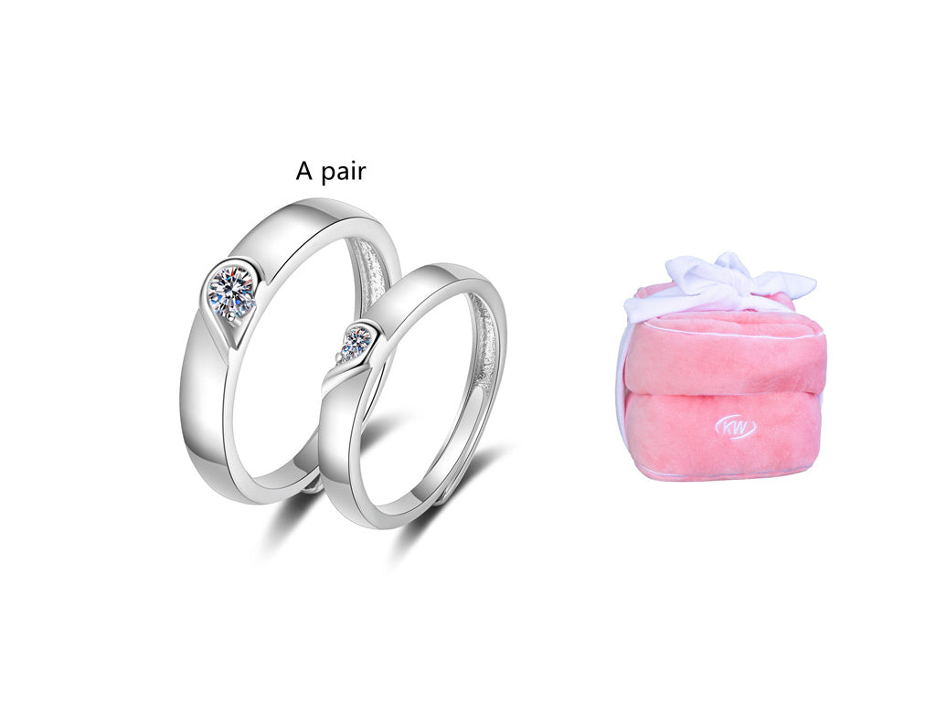 Bague de confession de couple, amour, gros diamant, poupée, boîte à bagues en peluche