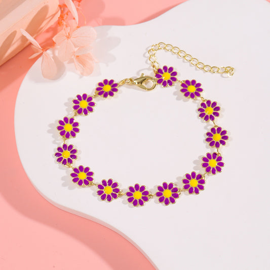 Bracelet Drip Oil Femme Haut de Gamme Marguerite