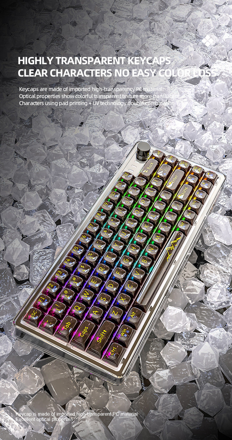 Attack Shark K75RGB Teclado inalámbrico mecánico Bluetooth con junta transparente y conexión en caliente