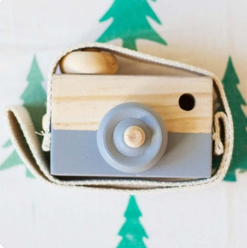 Appareil photo en bois mignon, jouets pour bébé et enfant, accessoire de photographie suspendu, décoration, activité éducative de plein air, cadeau heureux pour la journée des enfants