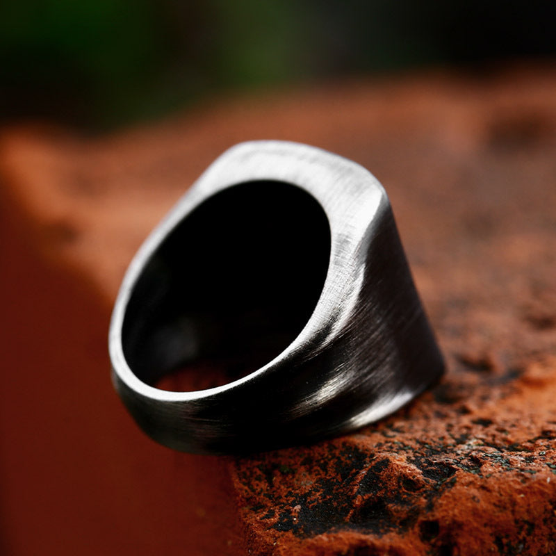 Men's Fashion Simple Stainless Steel Retro Distressed Ring