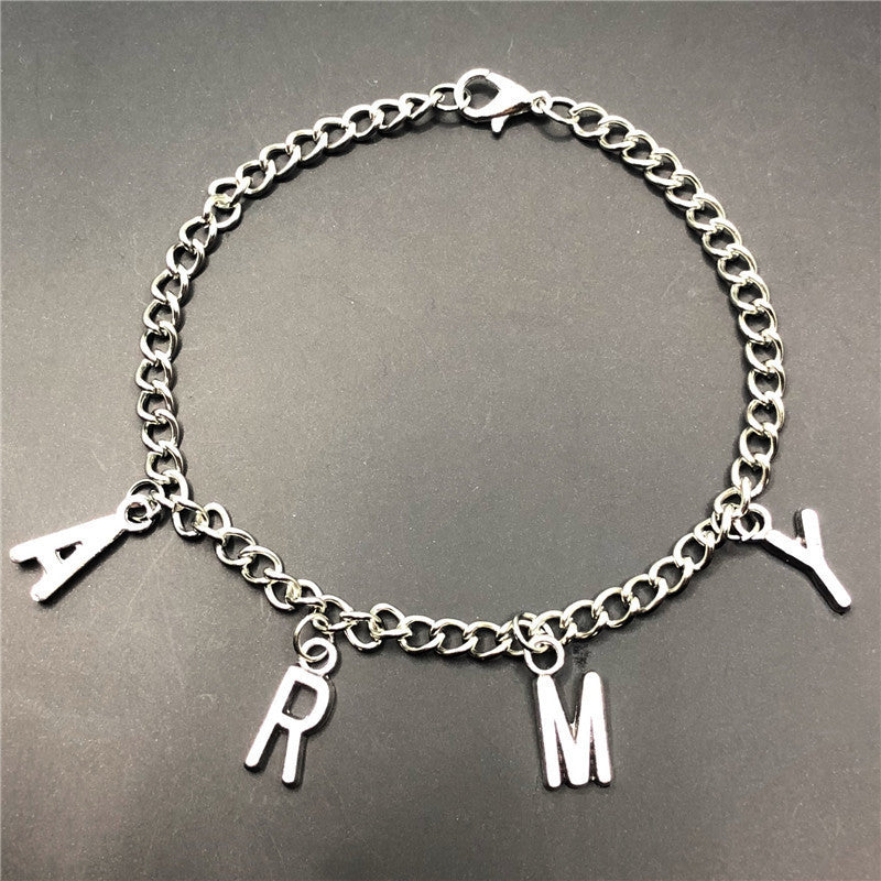 Korean ARMY Letter Fashion Bracelet