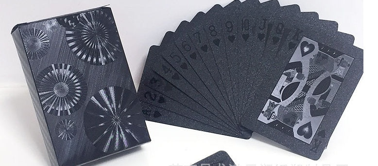 Black Diamond laser creative waterproof plastic poker, foreign trade gold foil poker table card