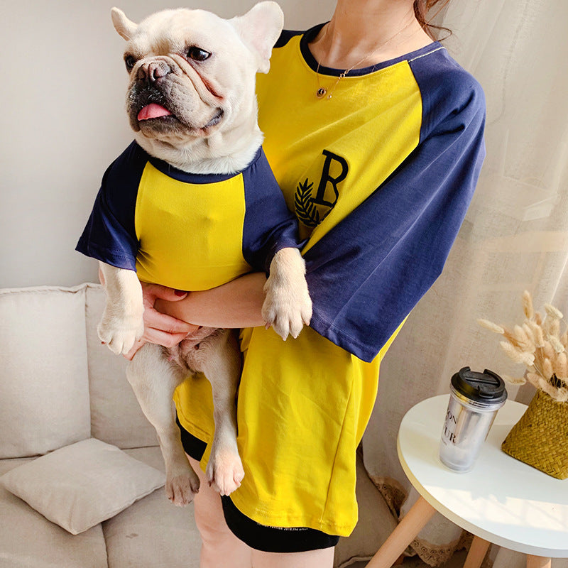 Ropa para perros ropa de manga corta para padres e hijos