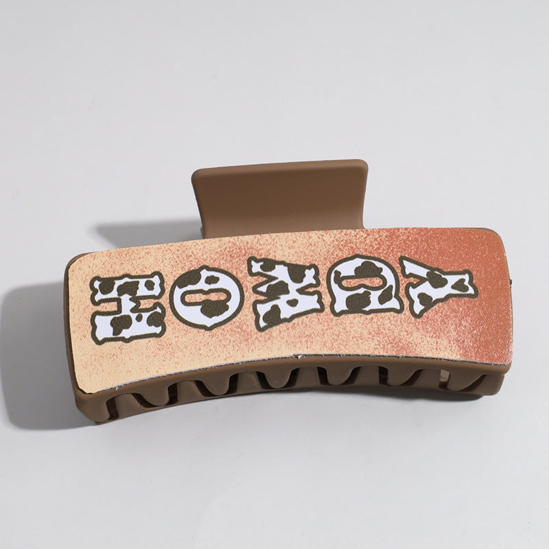 Western Denim Style Fashion Retro Printed Pu Barrettes